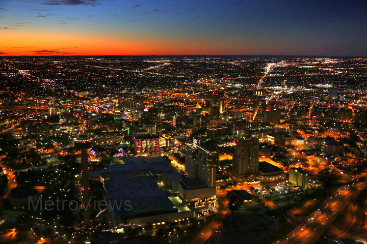 San Antonio Sunset-San Antonio Aerial Photographer Image by MetroViews, Texas Aerial Photographer